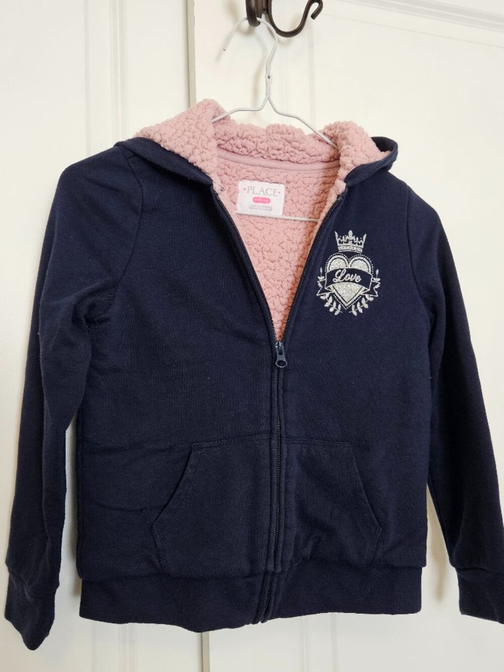 Girls Sherpa-Lined Zip-Up Hoodie - The Children's Place Size 7/8